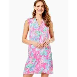 Lilly Pulitzer Cally Soft Shift Dress Pink Seaing Things Dress Size 6